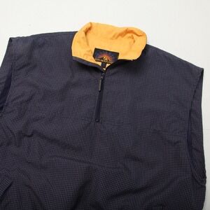 Sun Mountain Vest Mens Large Blue 1/4 Zip Windbreaker Lined Pockets Golf STV-637